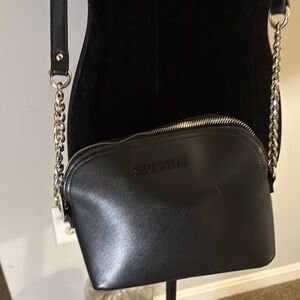 Steve Madden Black Crossbody Bag with Silver Chain